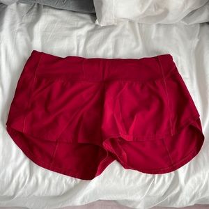 Red lululemon shorts